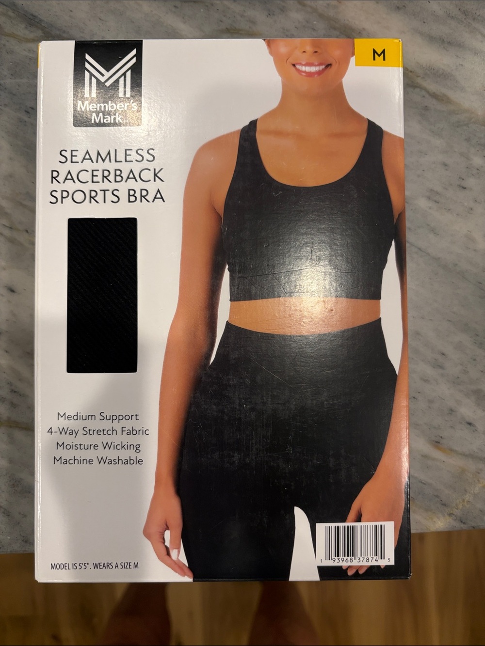 Seamless Racerback Sports Bra - Black